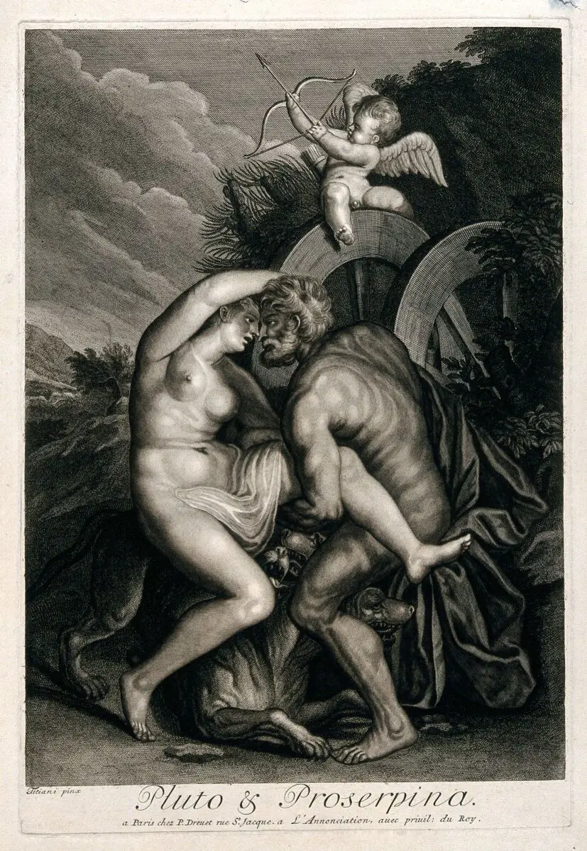 The rape of Proserpine. Engraving after Titian. by Titian