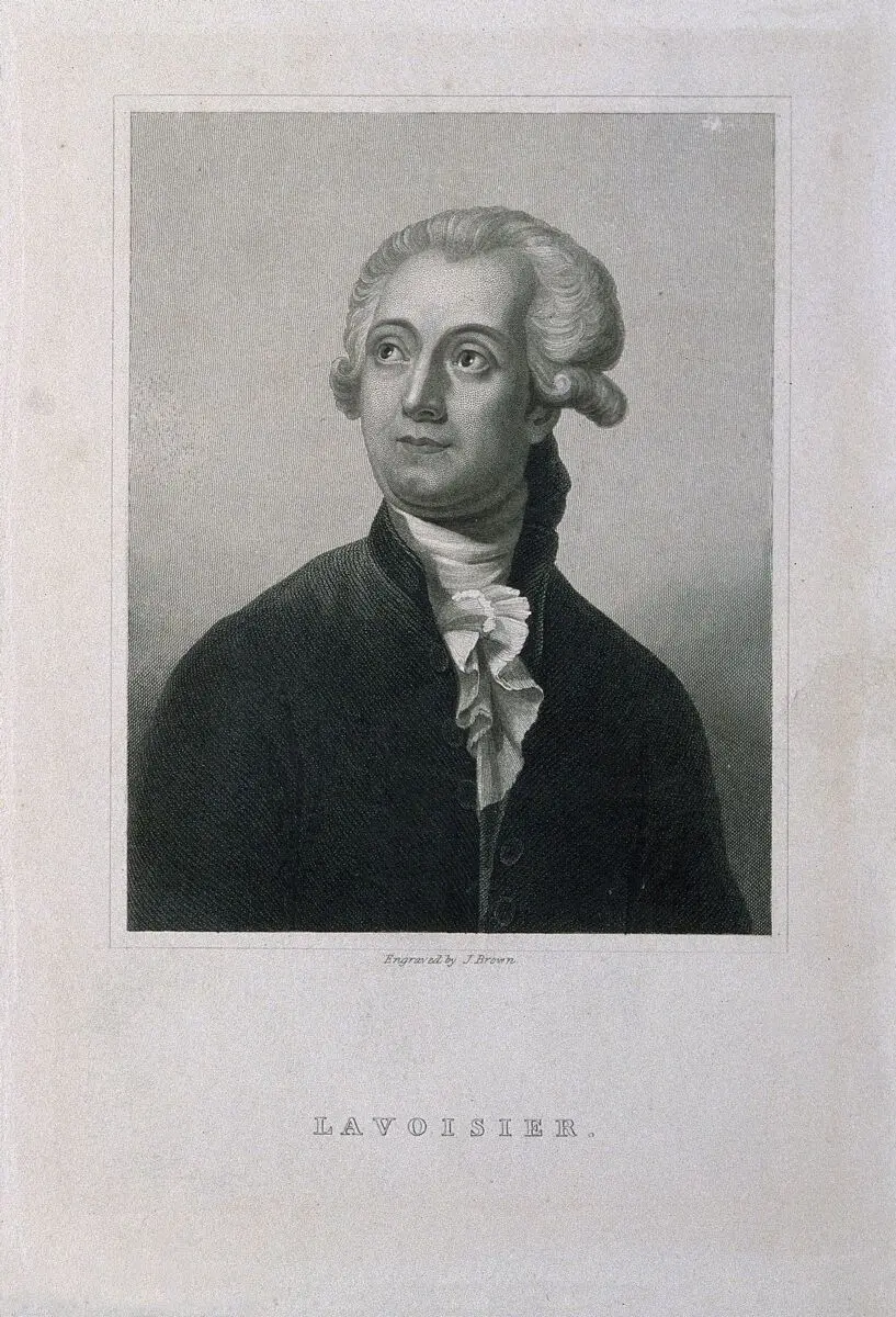 Antoine Laurent Lavoisier. Stipple engraving by J. Brown after J. L. David. by Jacques-Louis David