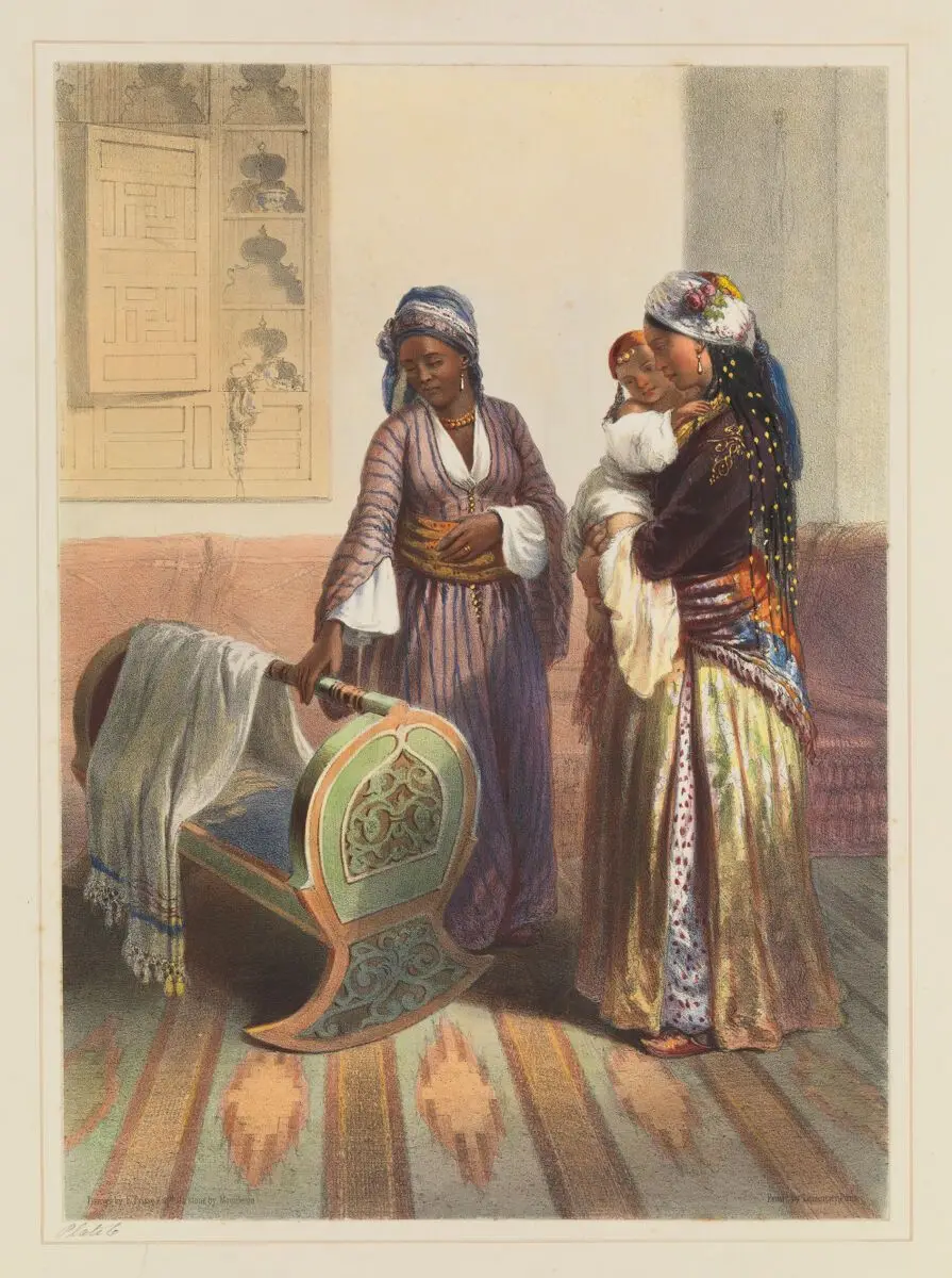 Habesh or Abyssinian Slave. In Oriental album : characters, costumes, and modes of life, in the valley of the Nile / with descriptive letter-press by James Augustus St. John ; illustrated from designs taken on the spot by E. Prisse. by James Augustus St