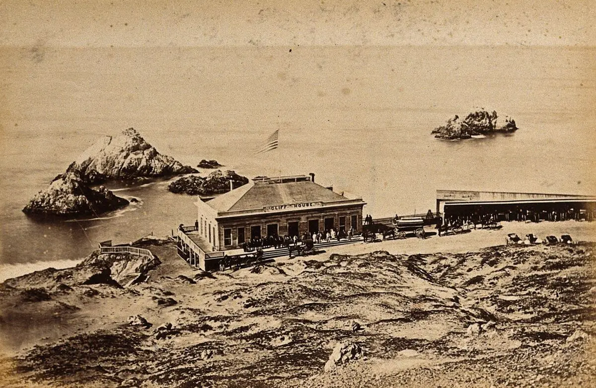 San Francisco, California: the first Cliff House. Photograph by Carleton E. Watkins, ca. 1868. by Carleton Watkins