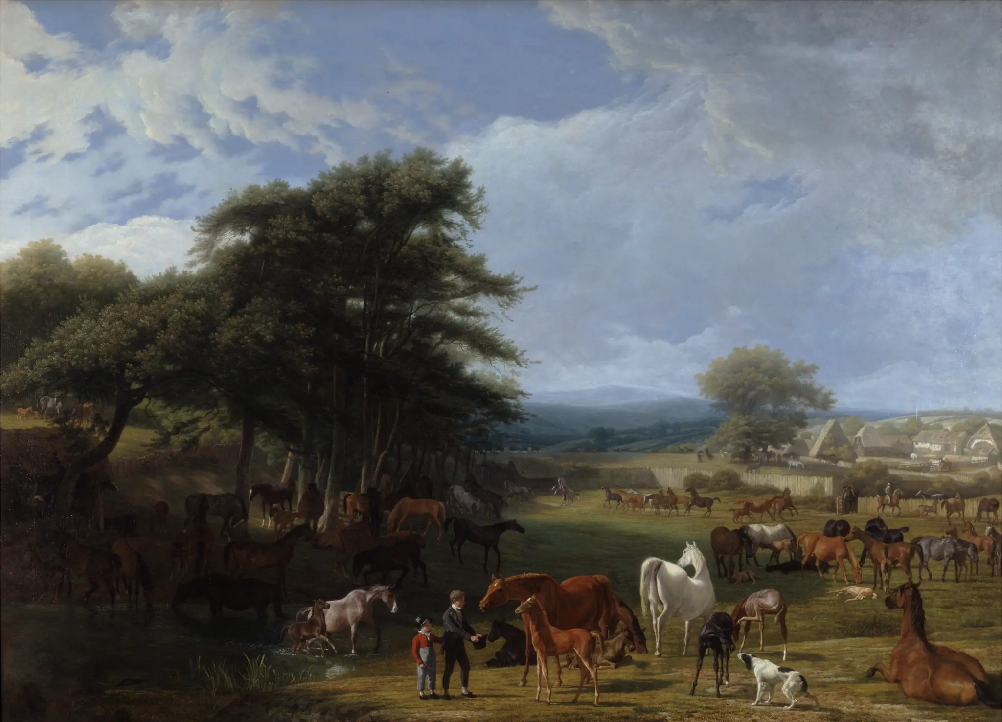 Lord Rivers's Stud Farm, Stratfield Saye by Jacques-Laurent Agasse, 1767–1849