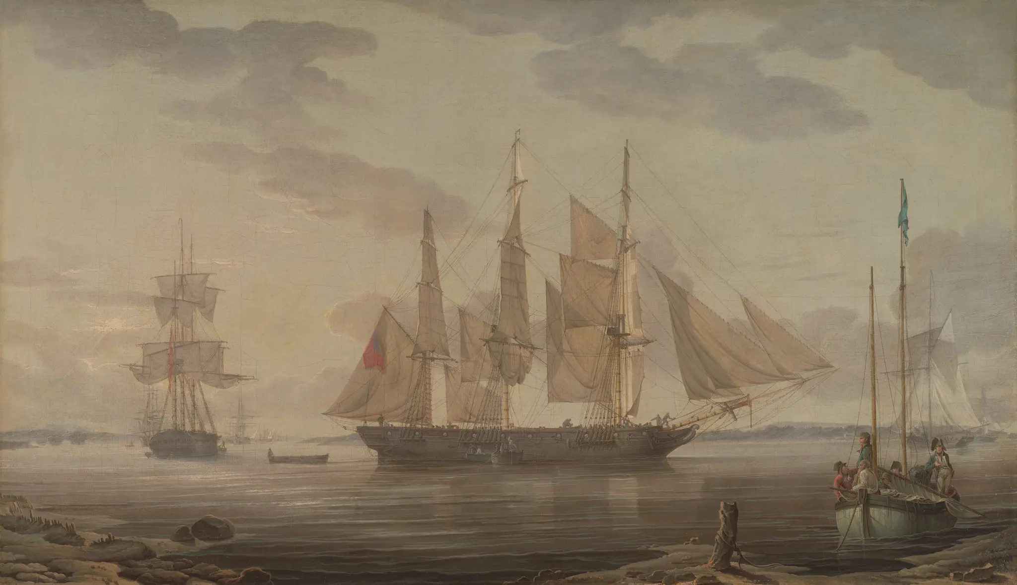 Ships in harbor by Robert Salmon, 1775–ca.1845