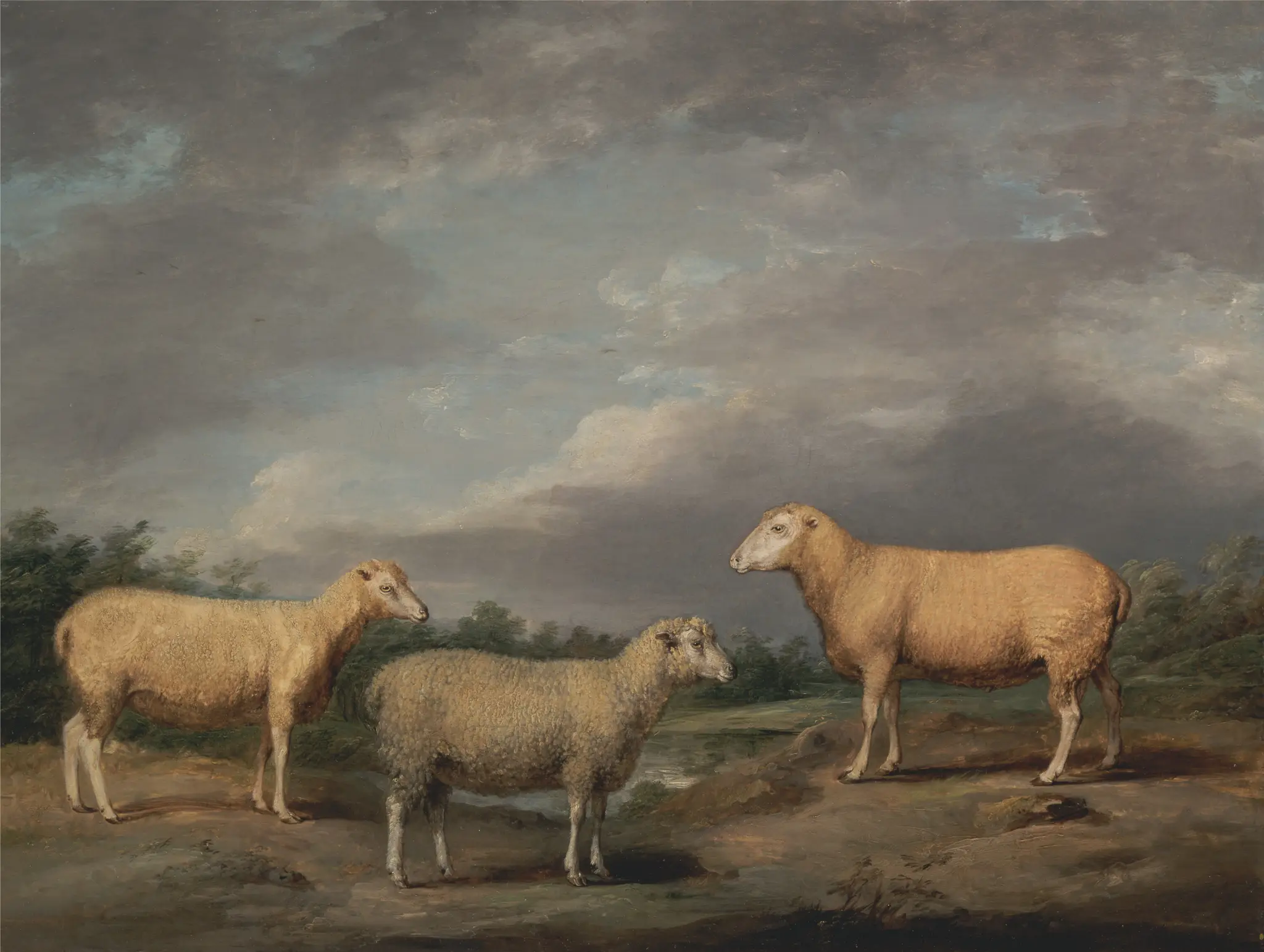 Ryelands Sheep, the King's Ram, the King's Ewe and Lord Somerville's Wether by James Ward, 1769–1859