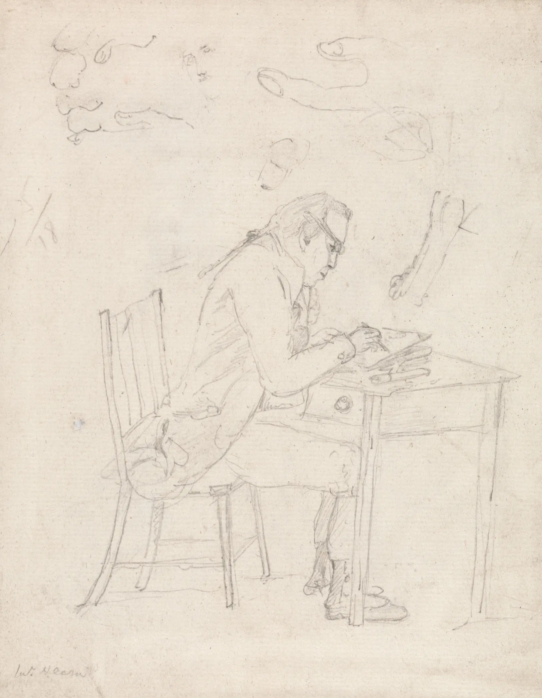 Thomas Hearne Sketching at a Table by Dr. Thomas Monro, 1759–1833