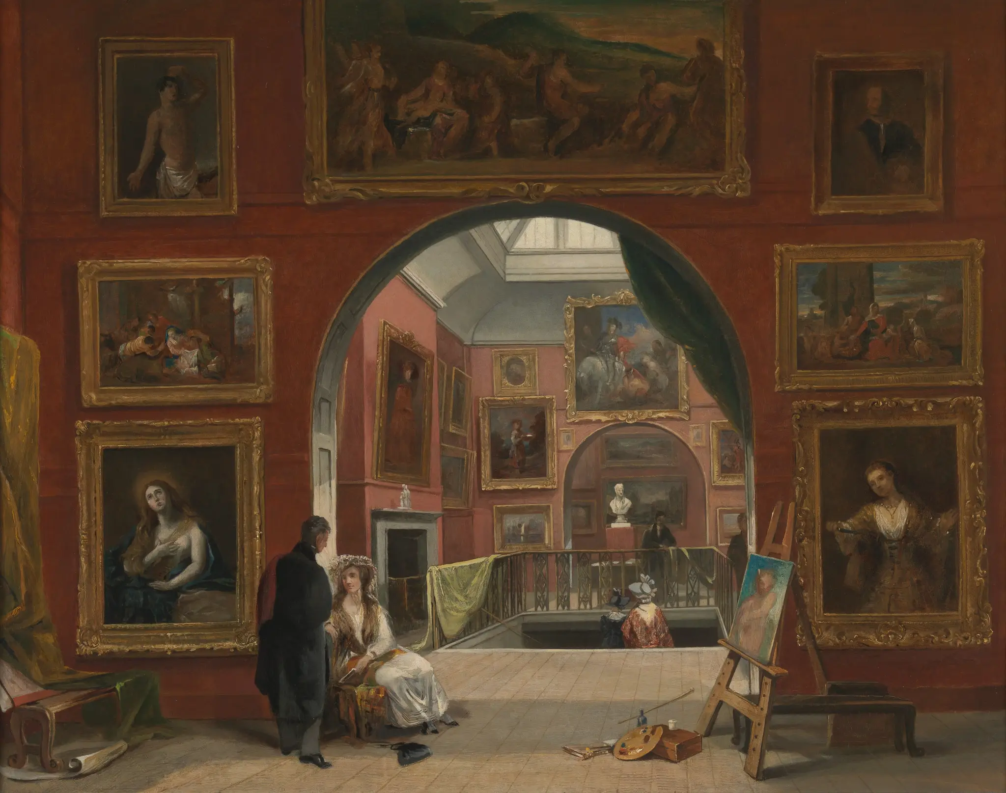 Interior of the British Institution (Old Master Exhibition, Summer 1832) by Alfred Joseph Woolmer, 1805–1892