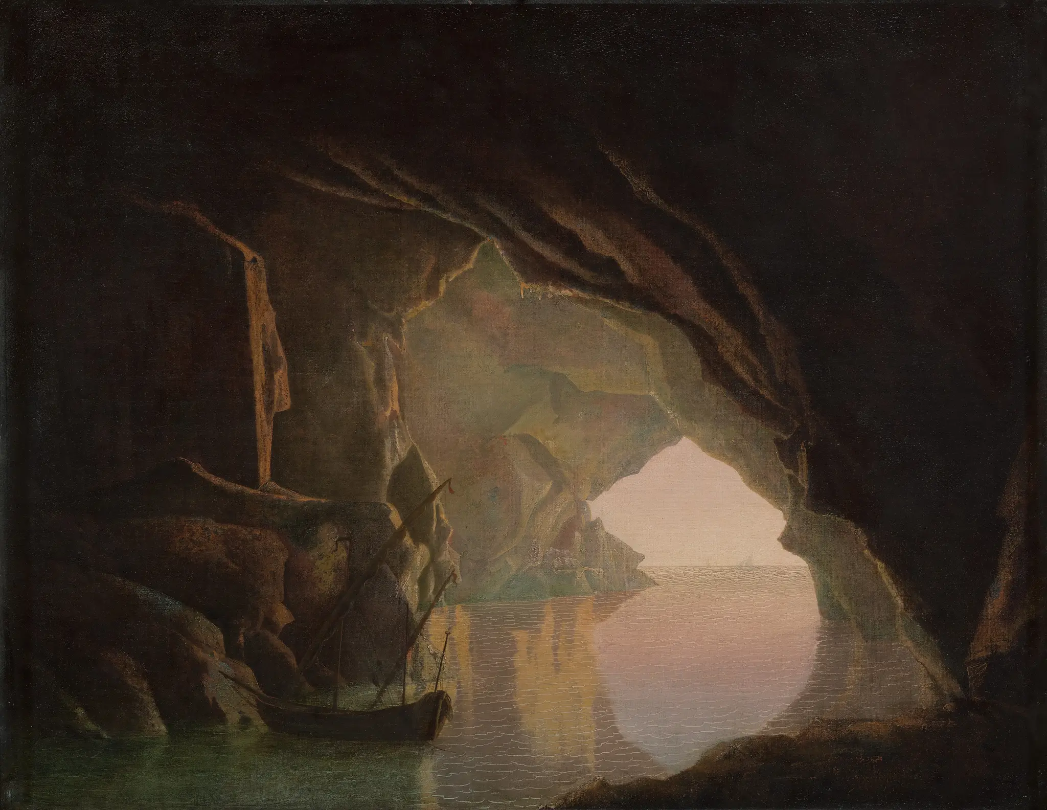 A Grotto in the Gulf of Salerno, Sunset by Joseph Wright of Derby, 1734–1797