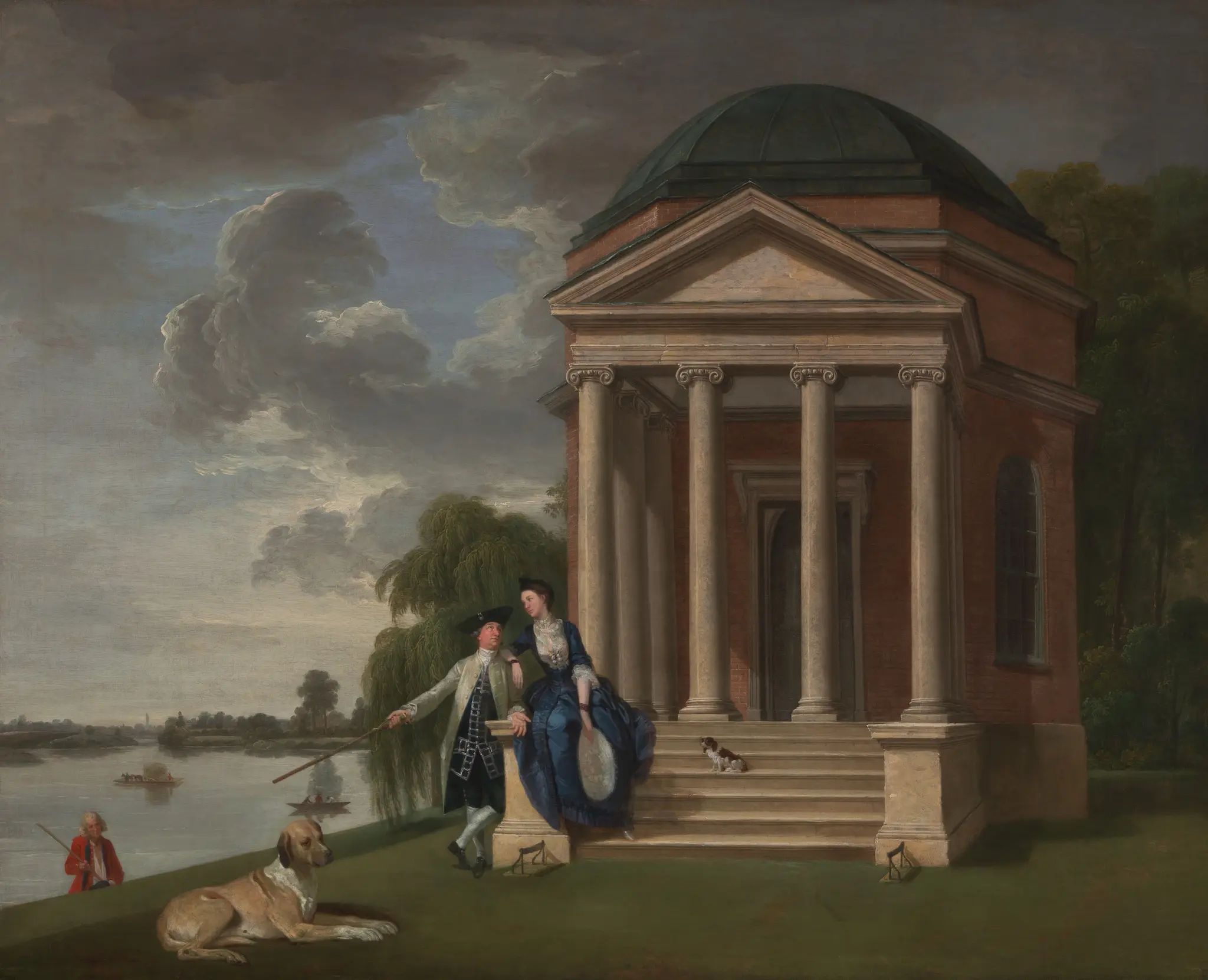 David Garrick and his wife Eva Maria Garrick (née Veigel) by his Temple to Shakespeare at Hampton by Johan Joseph Zoffany, 1733–1810