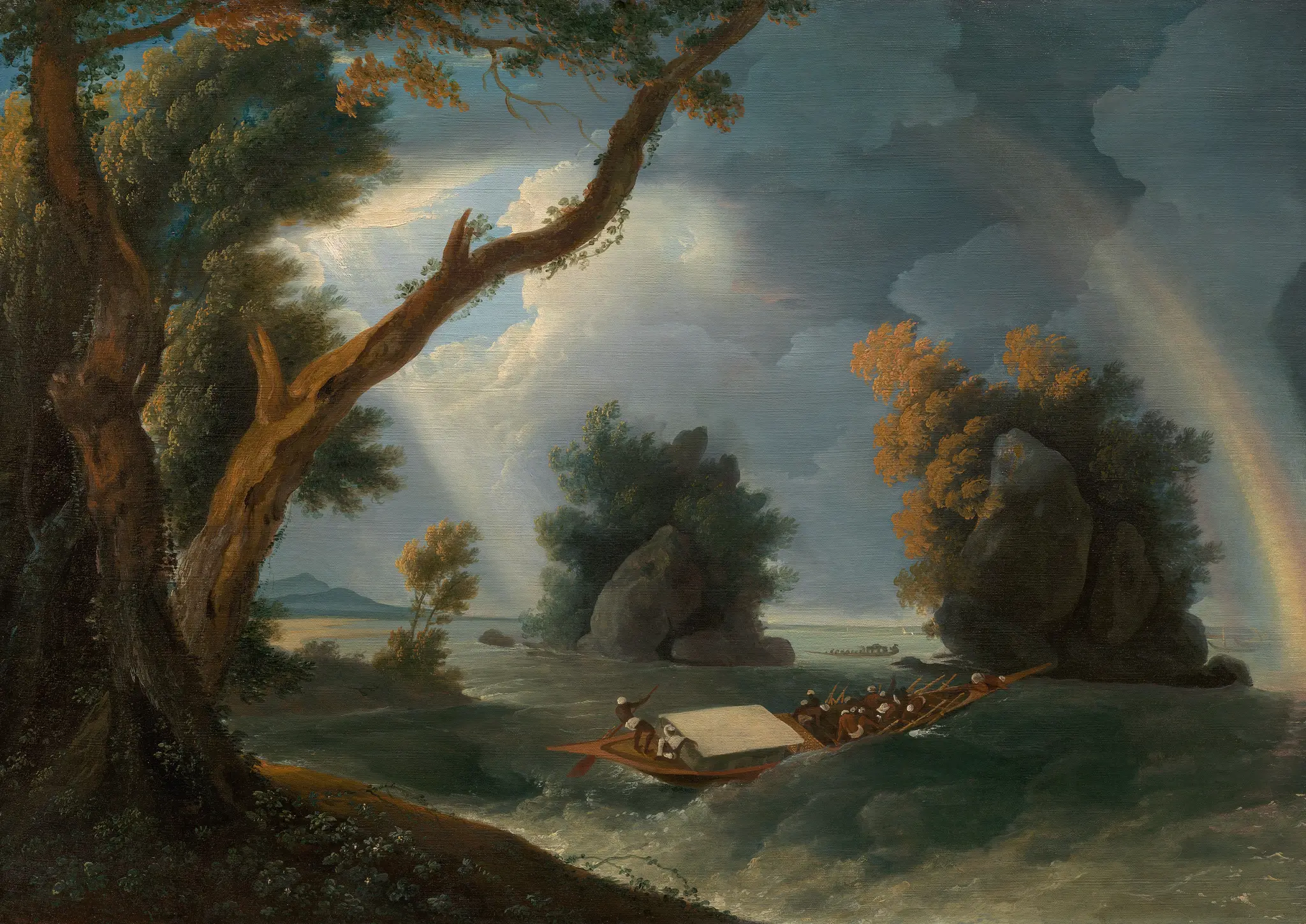 Storm on the Ganges, with Mrs. Hastings near the Colgon Rocks by William Hodges, 1744–1797