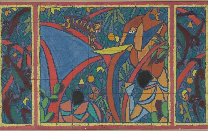 Design for Tiger Hunting Mural in the Cabaret Theatre Club by Charles Ginner, 1878–1952