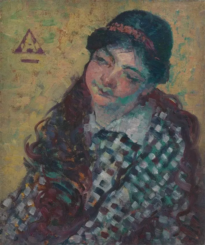 Young Woman in a Checkered Dress by Alfred Aaron Wolmark, 1877–1961
