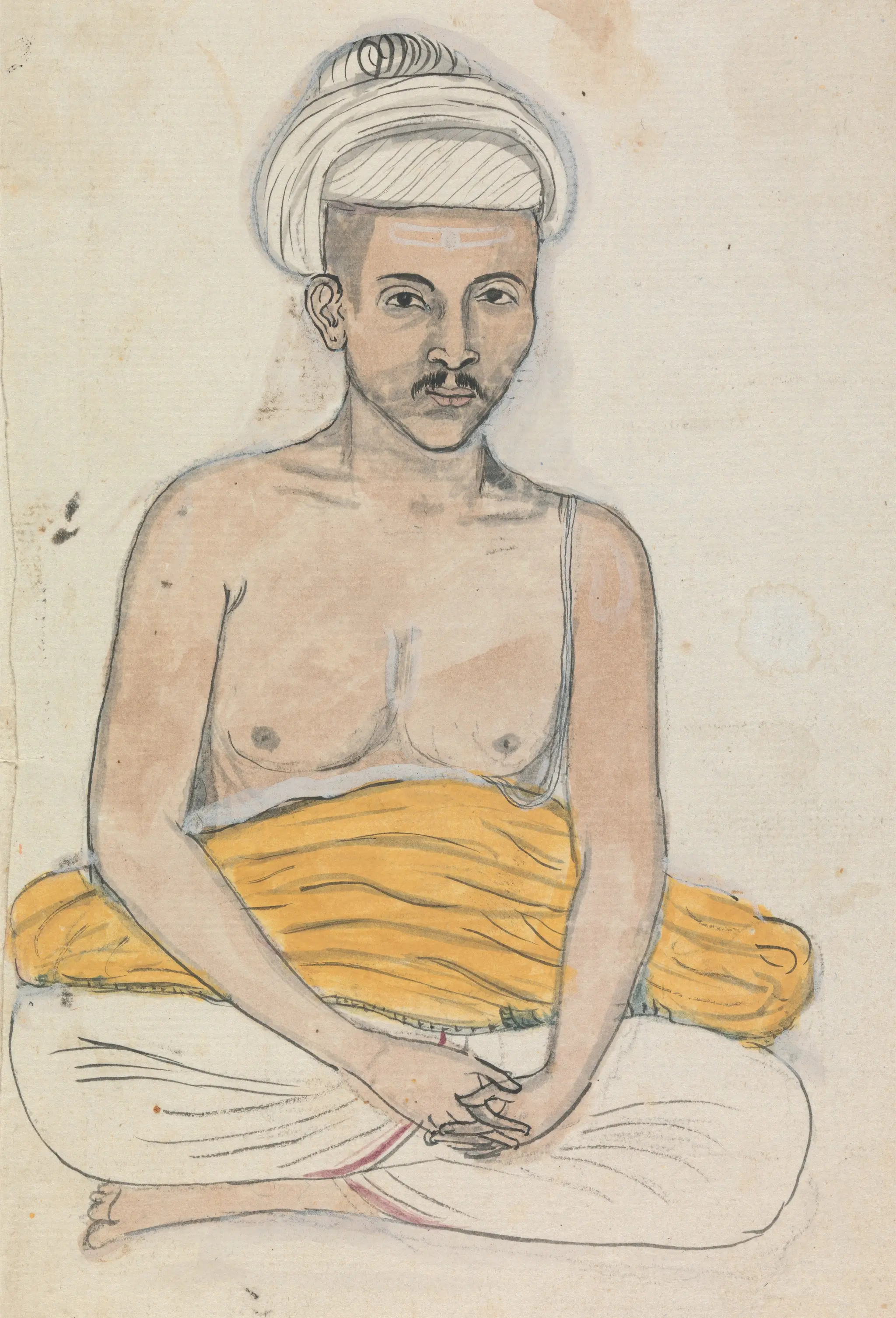 Self-Portrait as a Devotee by Gangaram Chintaman Navgire Tambat, active 1790s