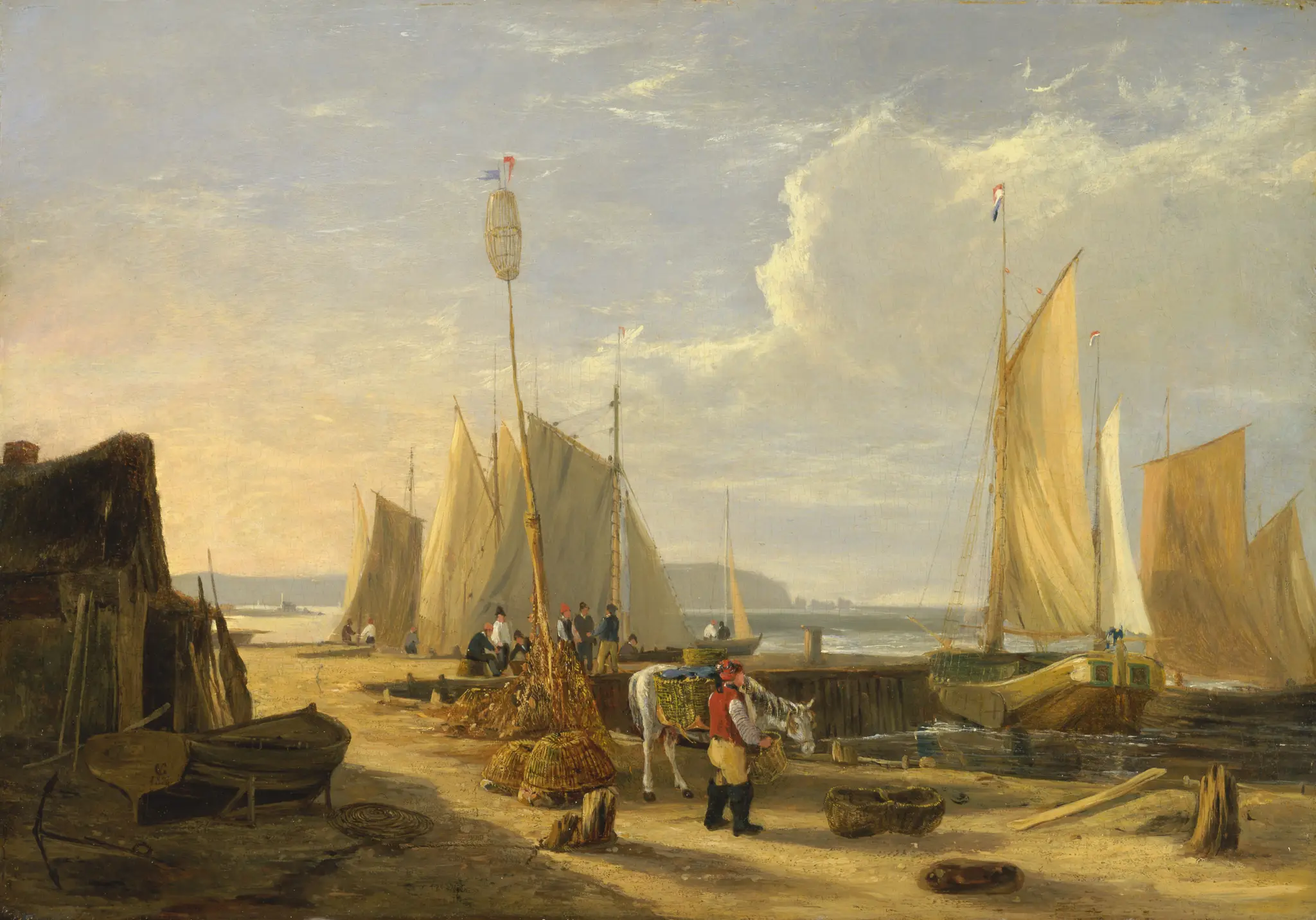 A Harbor Scene in the Isle of Wight, Looking Towards the Needles by George Vincent, 1796–1832