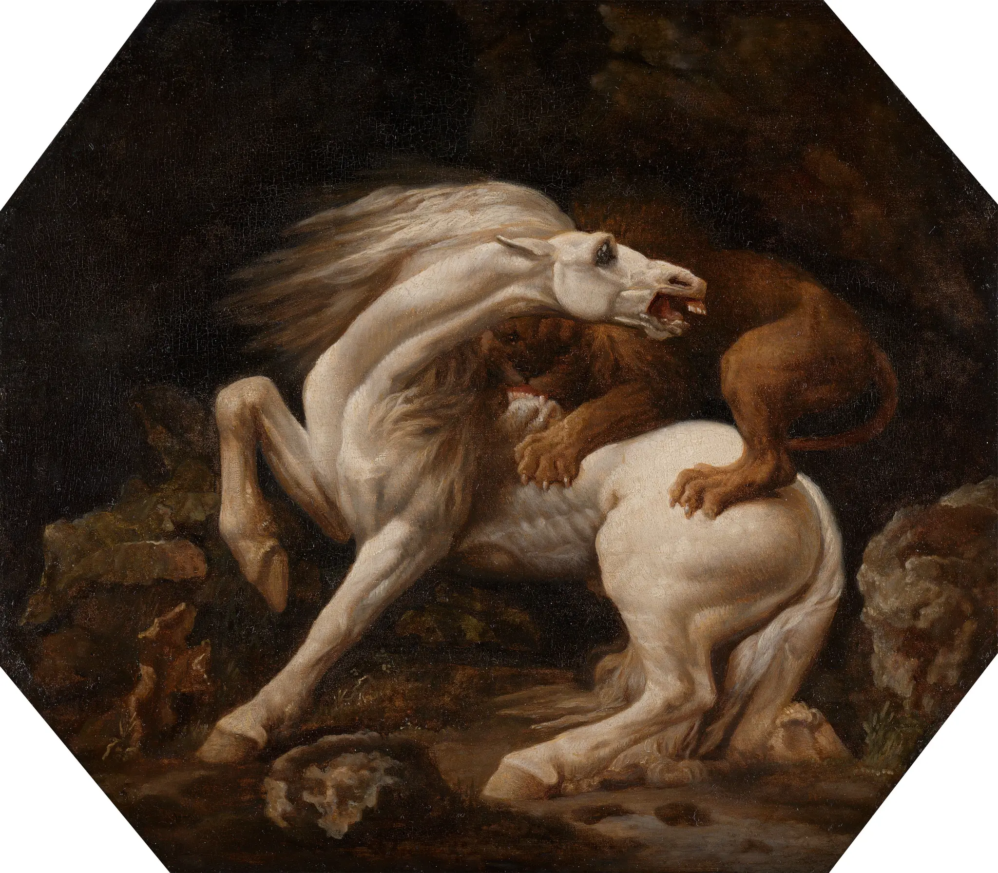 Horse Attacked by a Lion (Episode C) by George Stubbs, 1724–1806