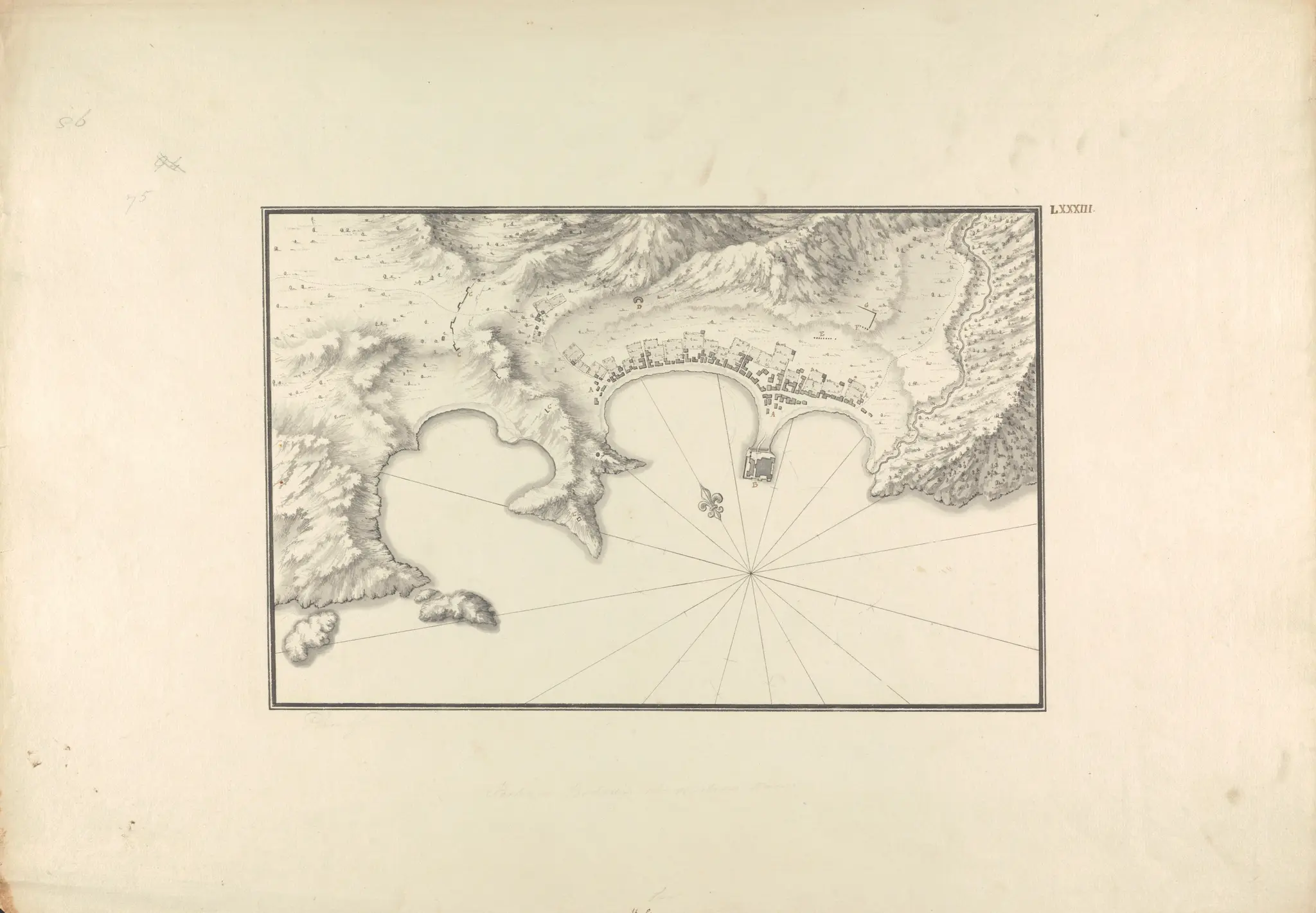 Topographical Map of Halicarnassus at its Harbor by Giovanni Battista Borra, 1713–1770