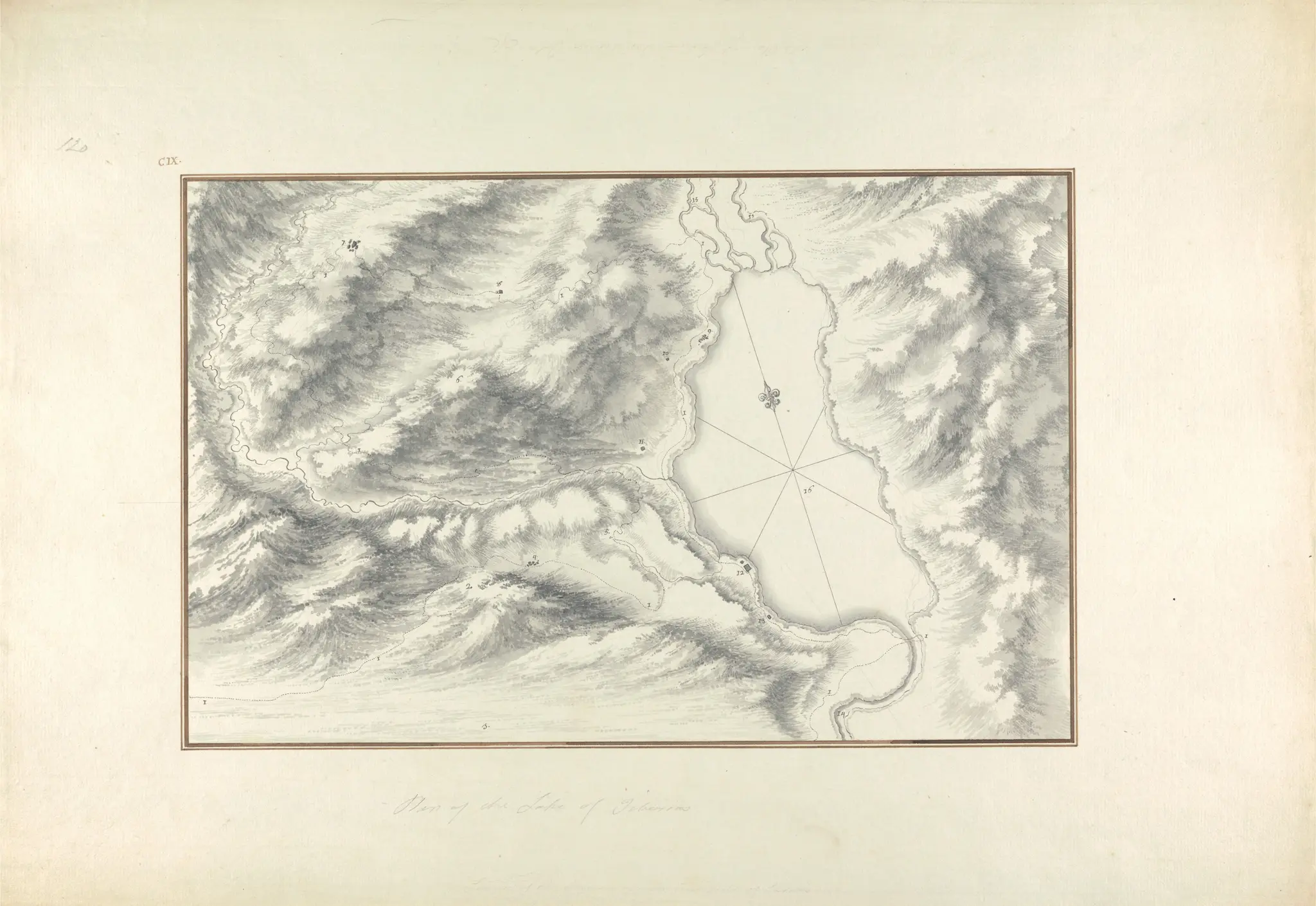Plan of Lake Tiberias by Giovanni Battista Borra, 1713–1770
