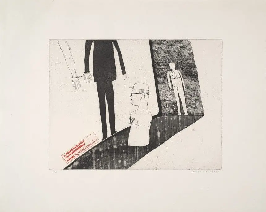 5A: Viewing a Prison Scene from A Rake's Progress by David Hockney,