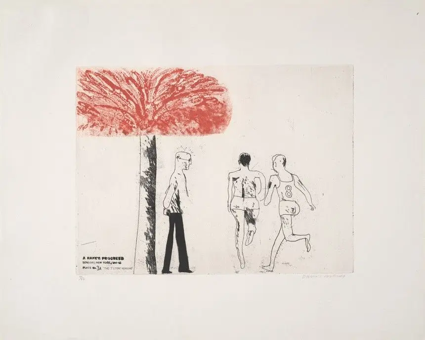 3A: The 7 Stone Weakling from A Rake's Progress by David Hockney,