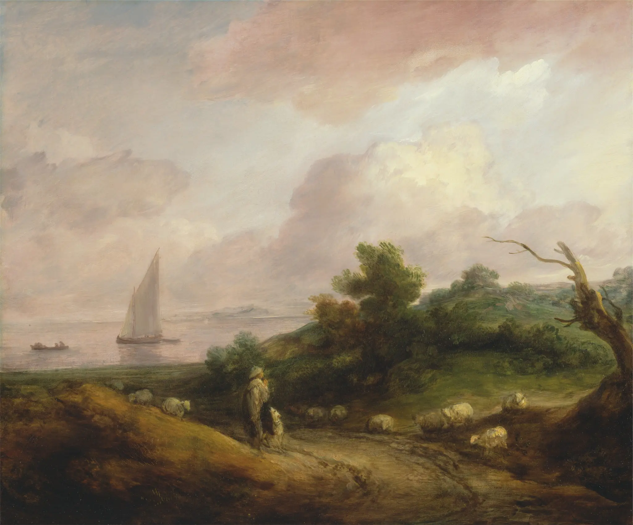 Coastal Landscape with a Shepherd and His Flock by Thomas Gainsborough, 1727–1788