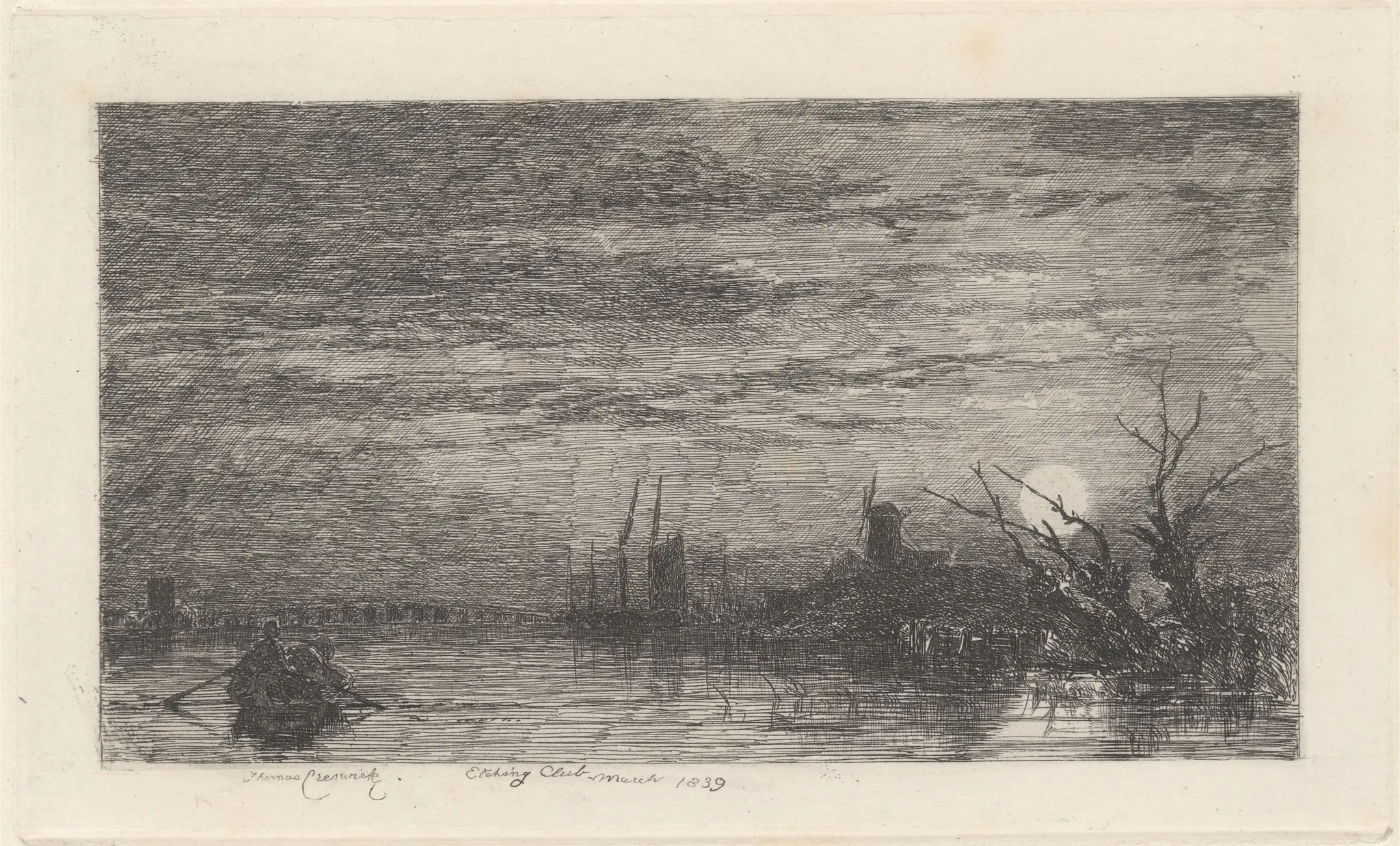 Moonlight by Print made by Thomas Creswick, 1811–1869