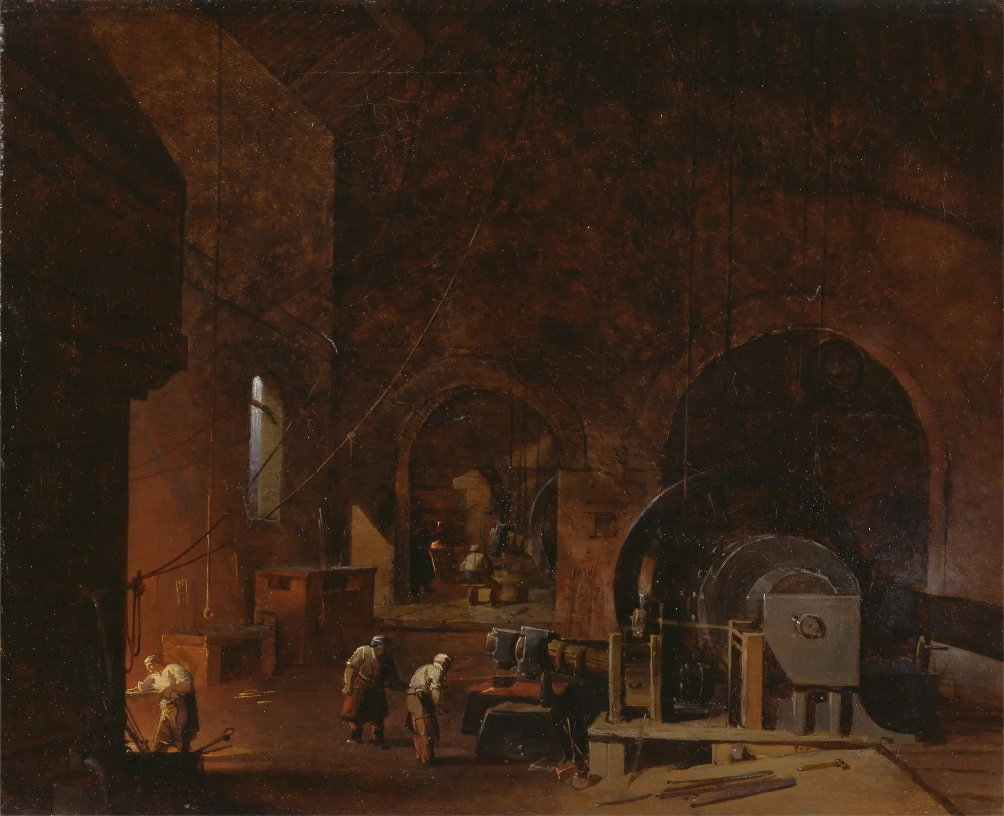 Interior of an ironworks by Godfrey Sykes, 1824–1866