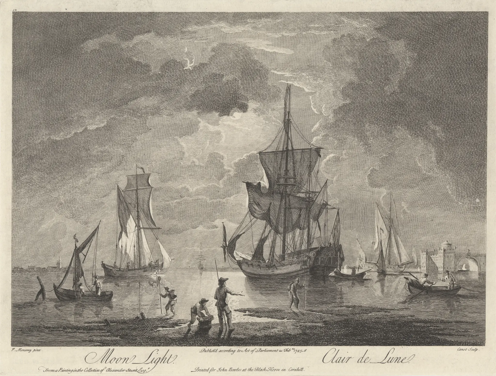 Moonlight by Print made by Pierre Charles Canot, ca. 1710–1777