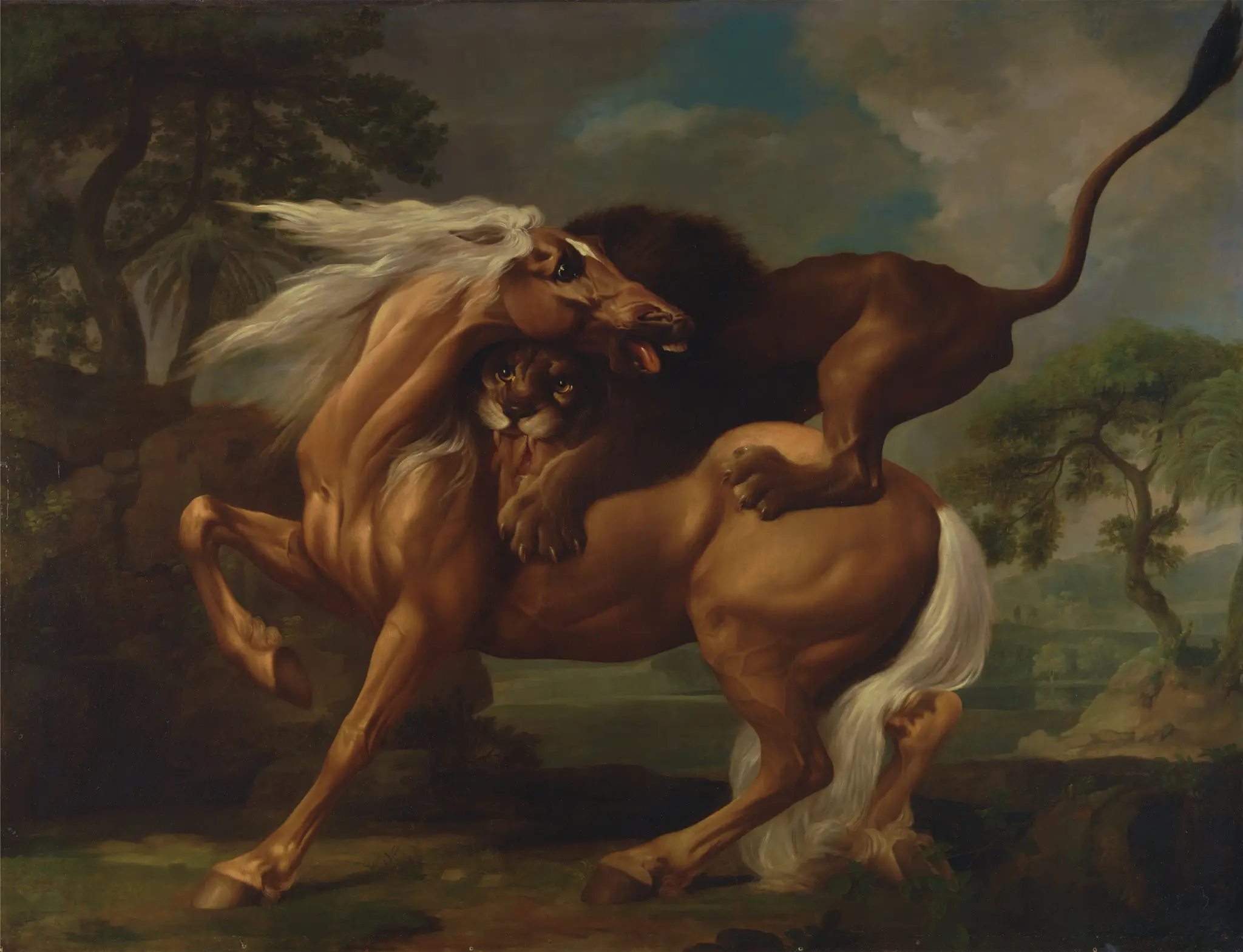 A Lion Attacking a Horse by George Stubbs, 1724–1806