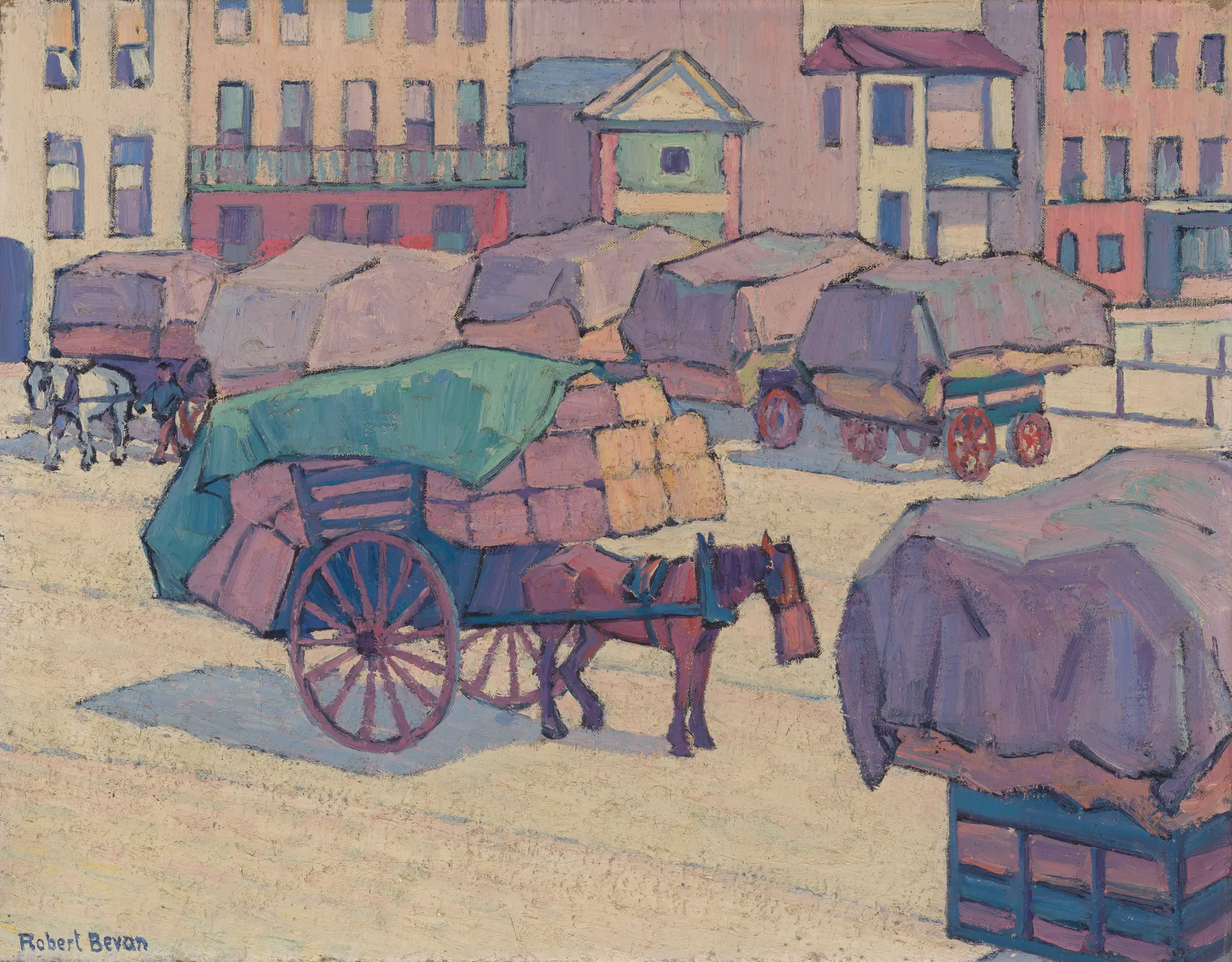 Hay Carts, Cumberland Market by Robert Polhill Bevan, 1865–1925