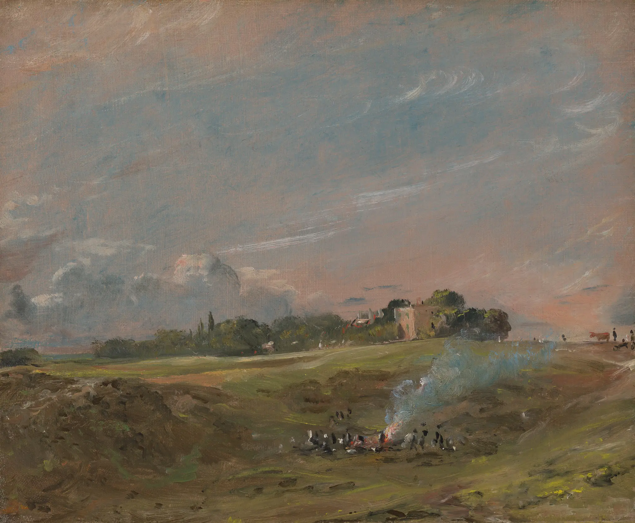 Hampstead Heath, with a Bonfire by John Constable, 1776–1837
