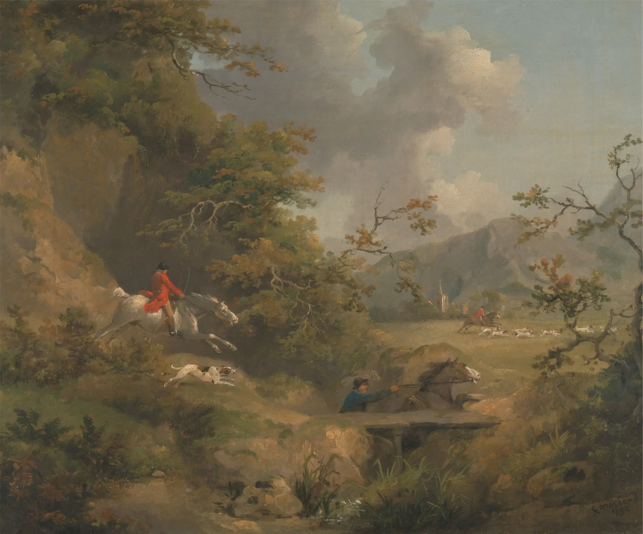 Foxhunting in Hilly Country by George Morland, 1763–1804