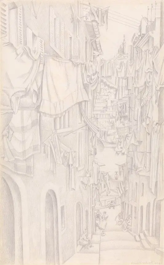 Study for "Rue Bompart, Marseilles" by Edward Wadsworth, 1889–1949