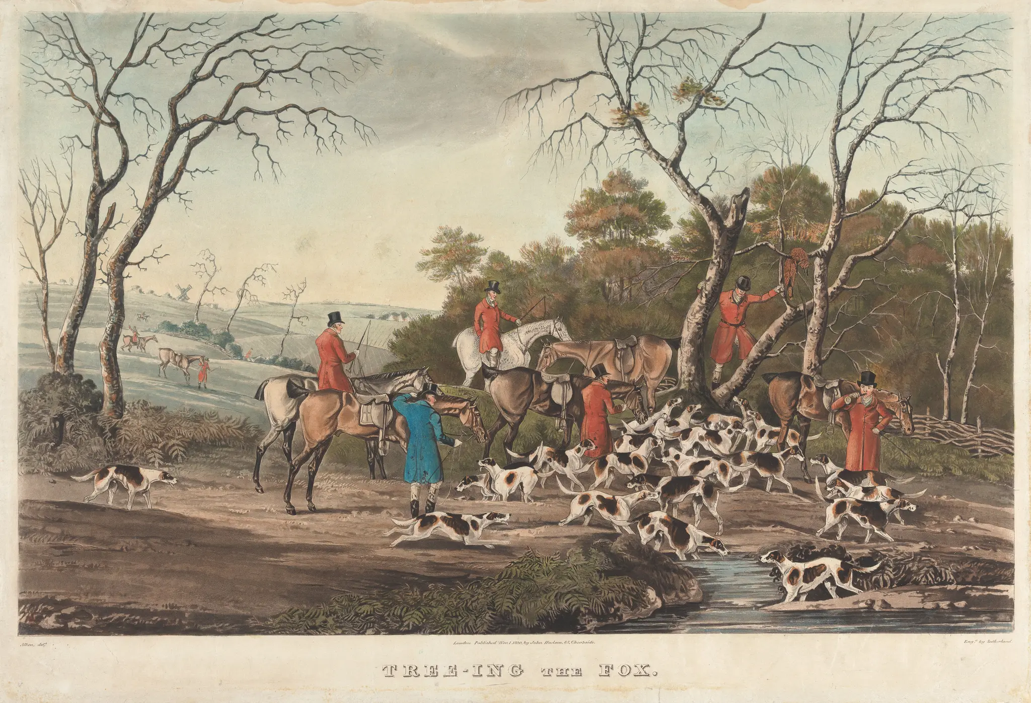 [Fox-hunting] Tree-ing the Fox by Thomas Sutherland, ca. 1785–1838