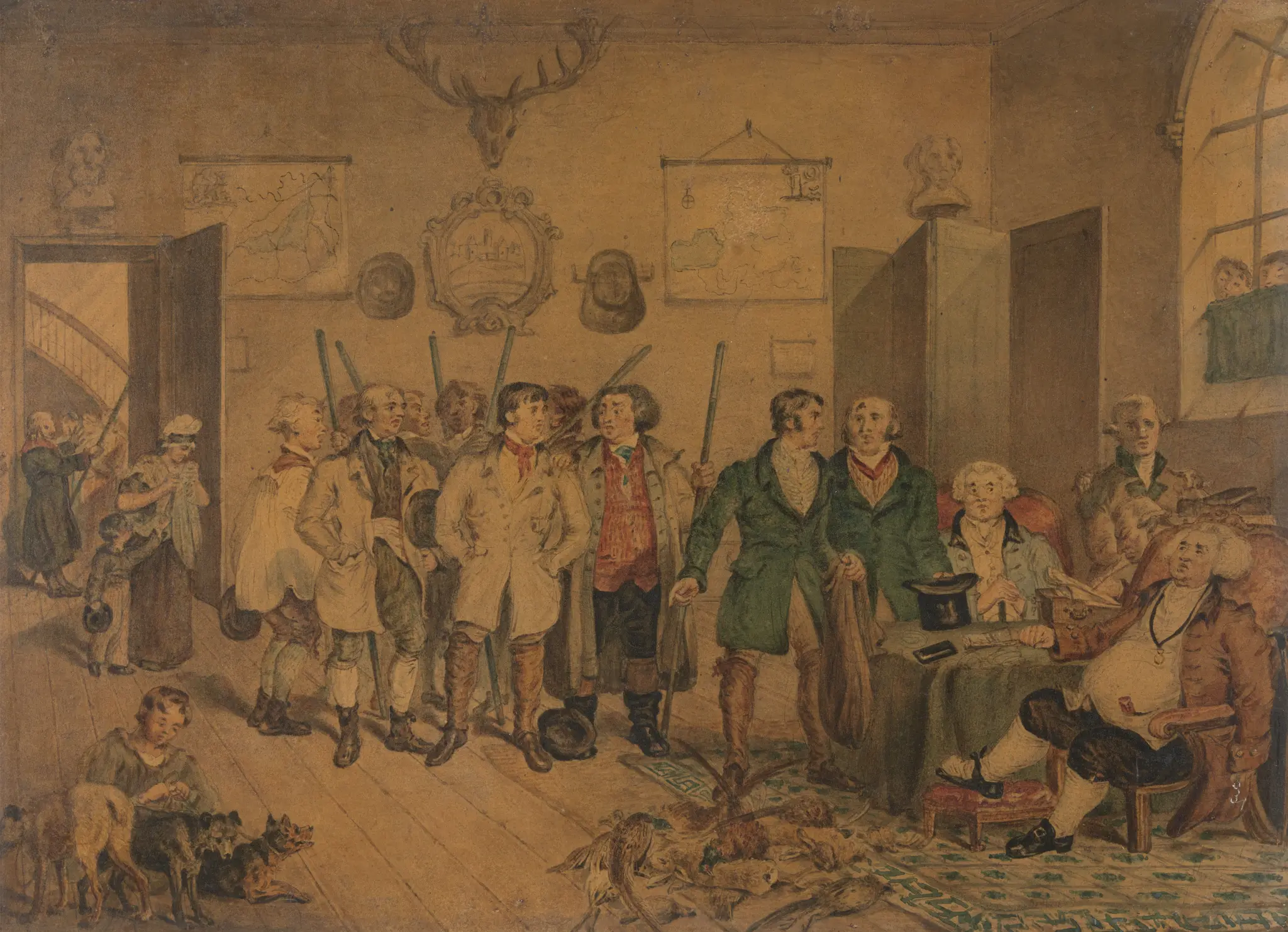 "The Poacher's Progress:" Poachers Before the Magistrates by C. Blake, active 1825–1826