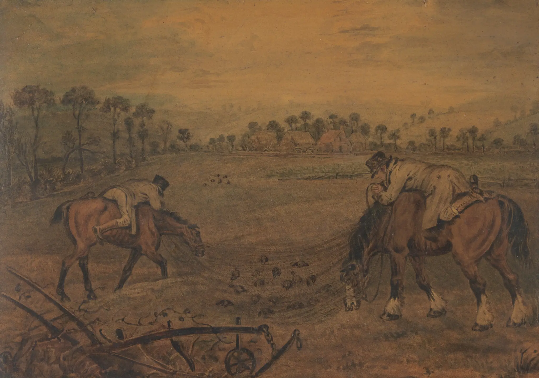 "The Poacher's Progress:" 'Poachers Stalking for Partridges' by C. Blake, active 1825–1826