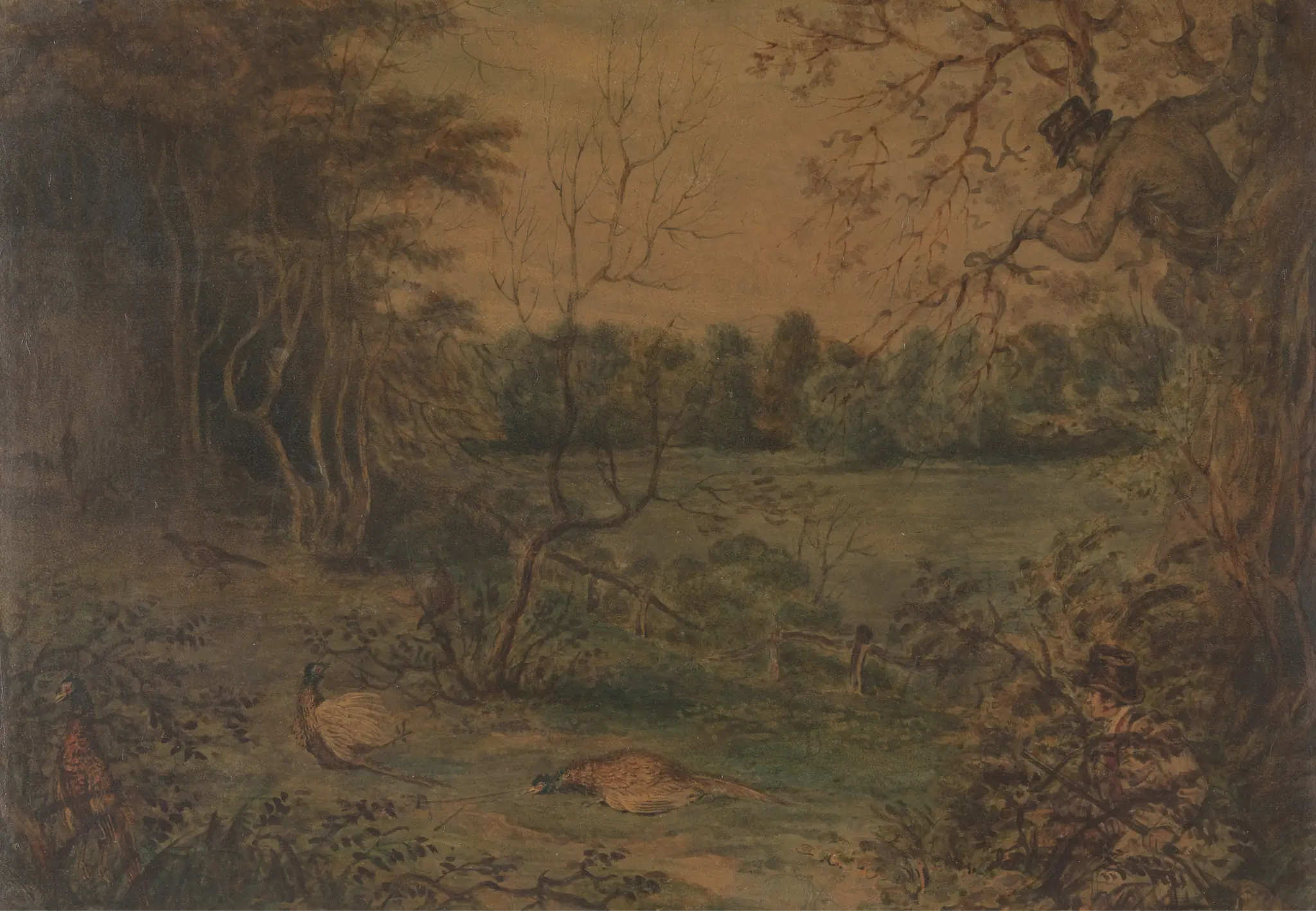 "The Poacher's Progress:" 'Poachers Snaring Pheasants' by C. Blake, active 1825–1826