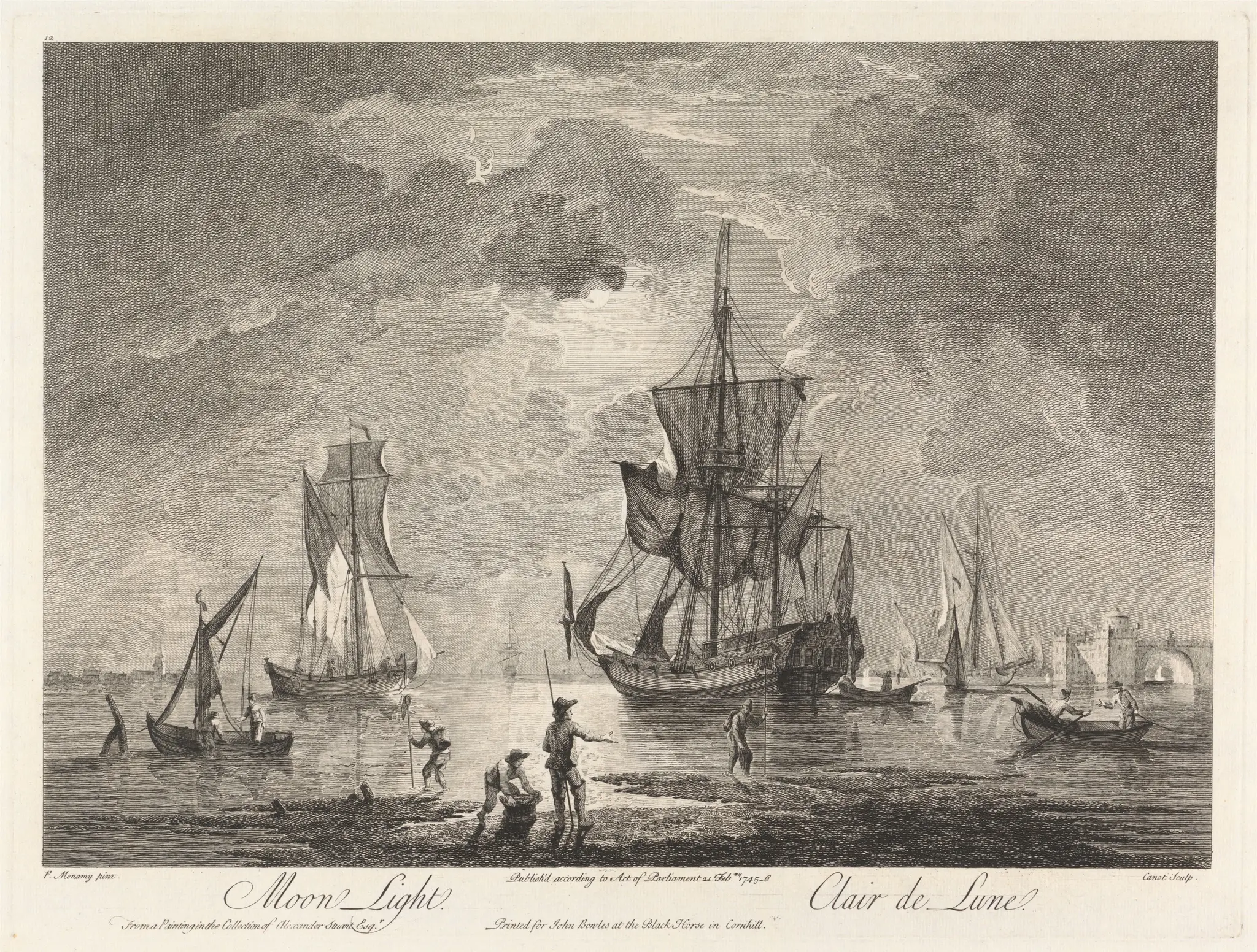 Moonlight by Print made by Pierre Charles Canot, ca. 1710–1777