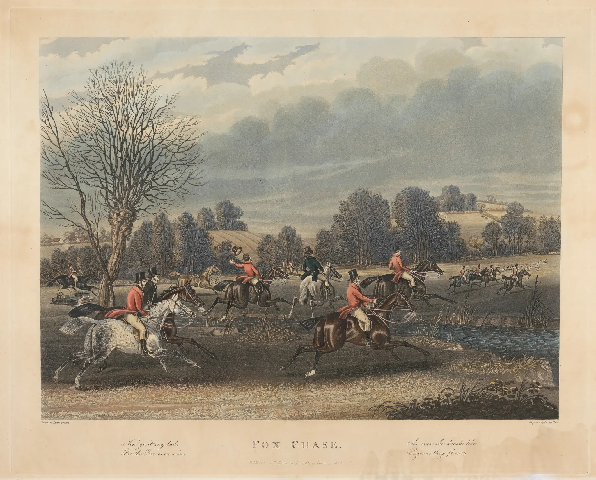 Fox-Hunting [set of four]: 2.Fox Chase by Charles Hunt, 1803–1877