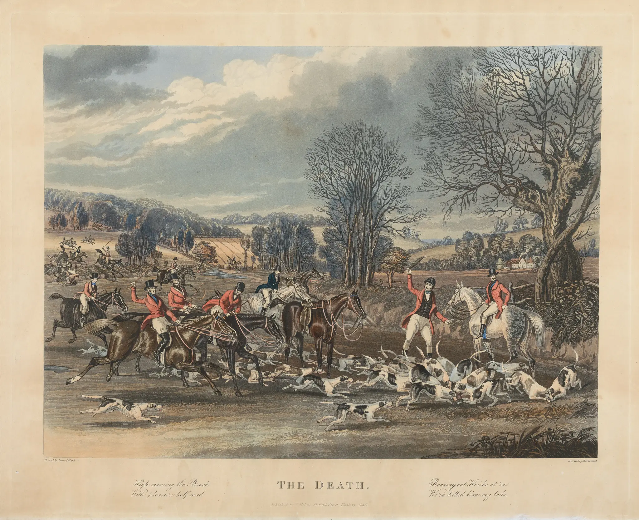 Fox-Hunting [set of four]: 4. The Death by Charles Hunt, 1803–1877
