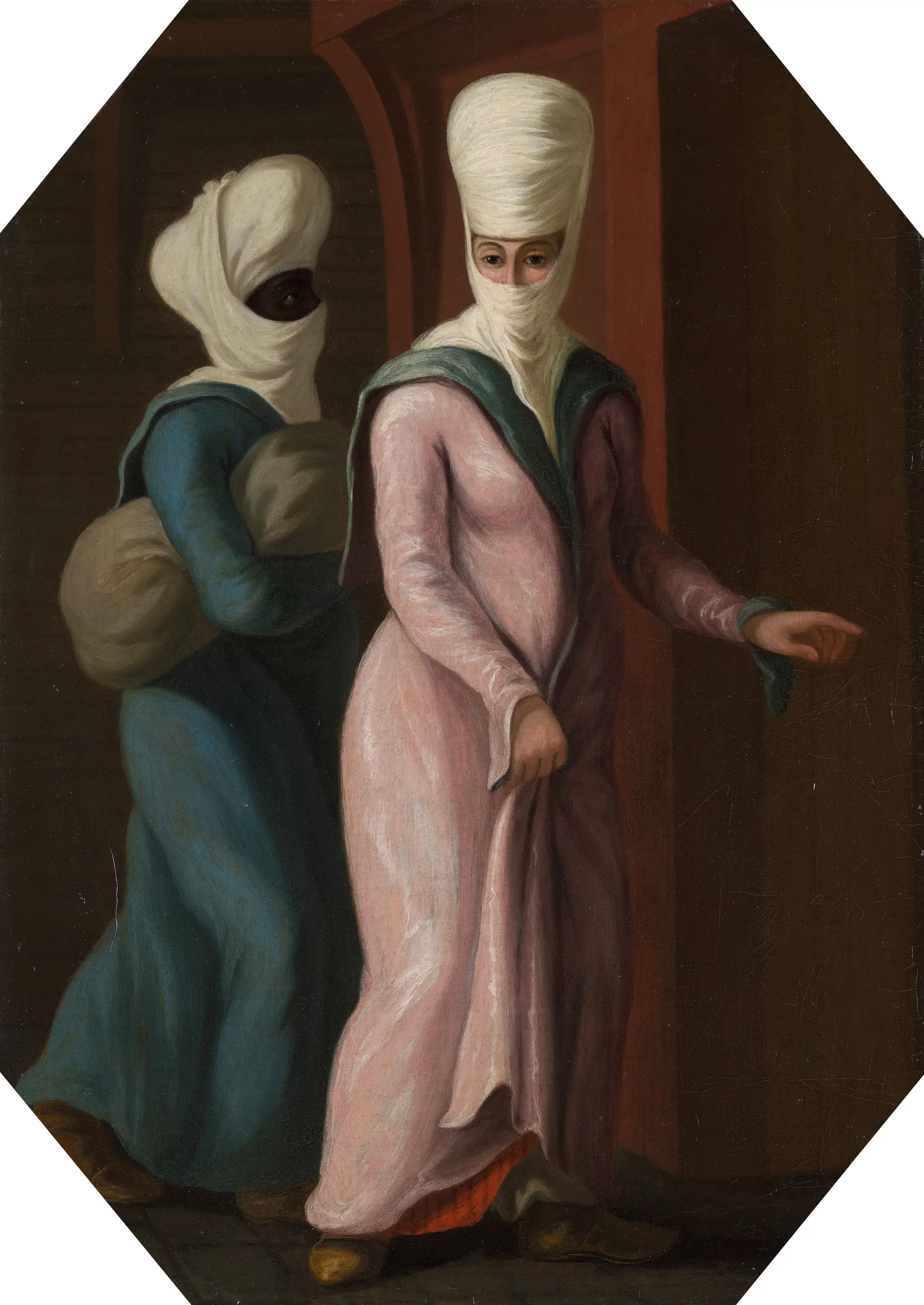A Turkish Woman and an Attendant Going to the Hamam (Public Baths) by Francis Smith, active 1763–1779