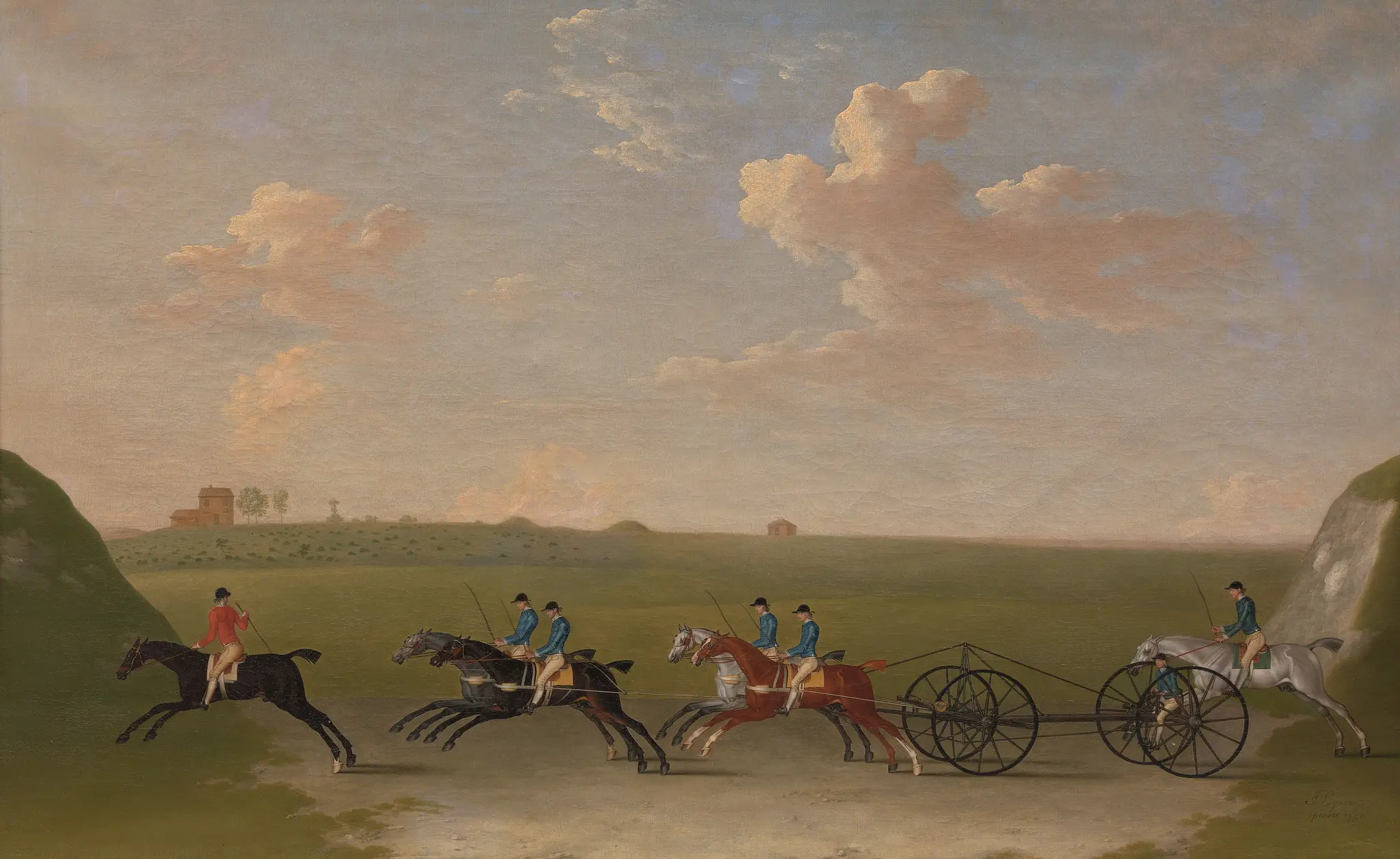 The Chaise Match Run on Newmarket Heath on Wednesday the 29th of August, 1750 by James Seymour, 1702–1752
