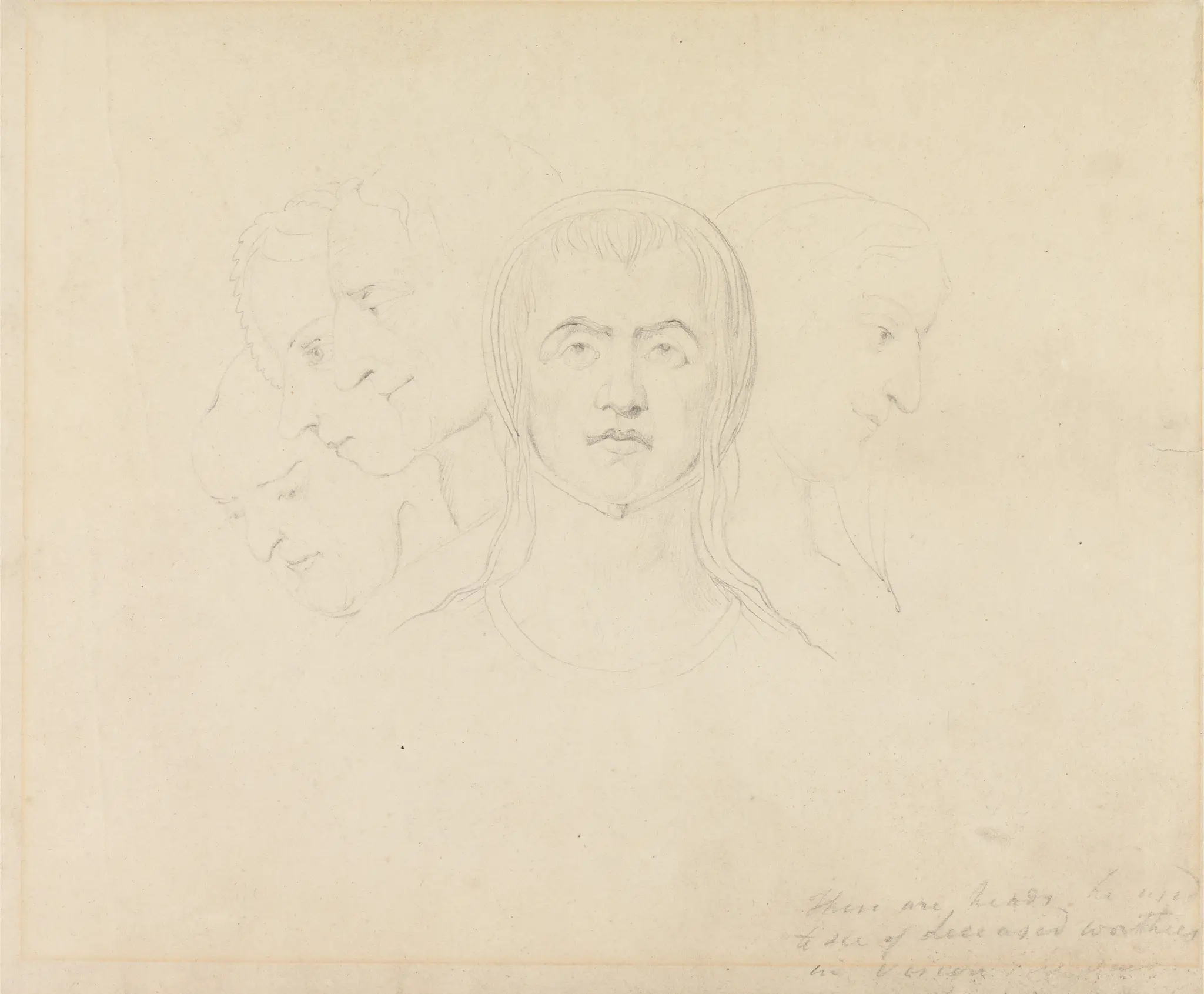 Five Visionary Heads of Women by William Blake, 1757–1827