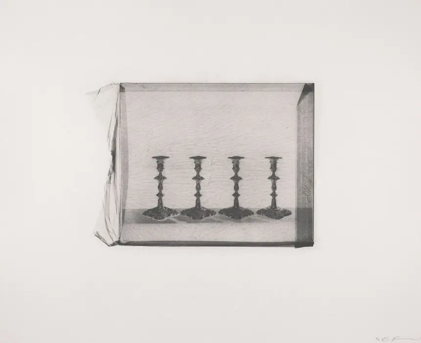 Four Silver Candlesticks by Print made by Cornelia Parker,