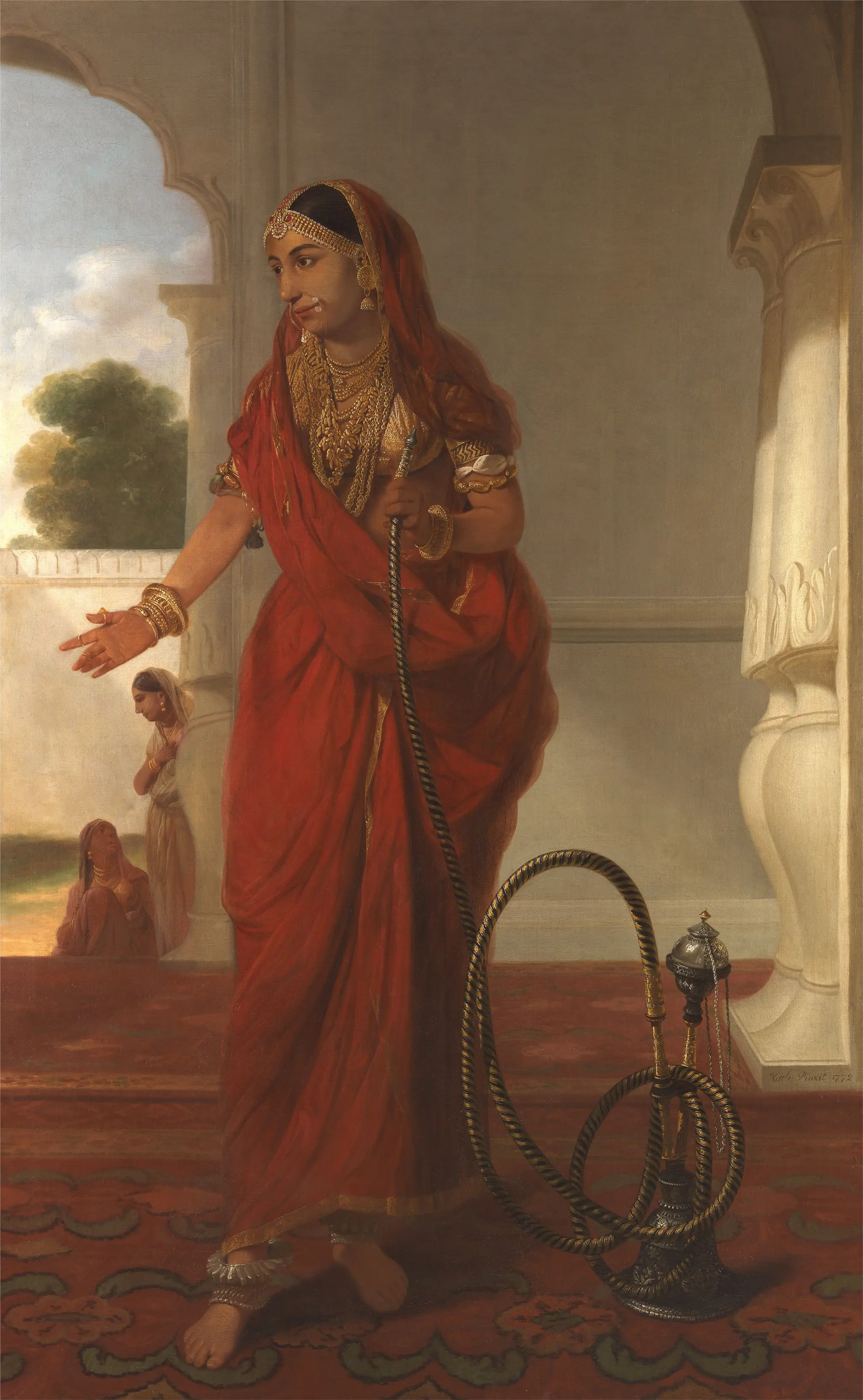 A Woman Holding a Hookah at Faizabad, India by Tilly Kettle, 1735–1786