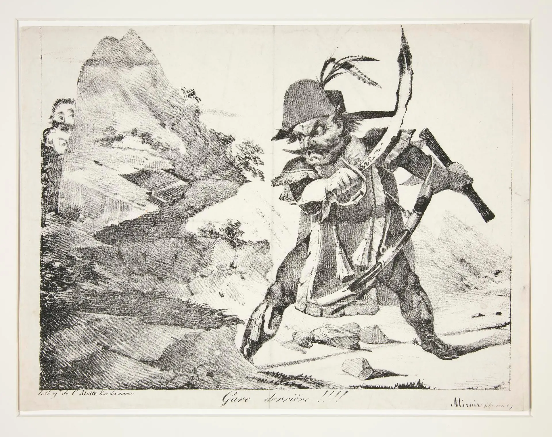 Gare derrière!!!! (Watch Your Back!!!!) by Lithographer: Charles Étienne Pierre Motte