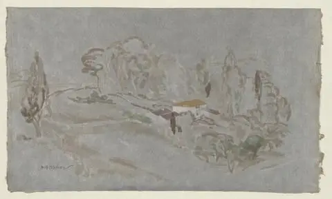 Landscape, Aix by Artist: Arthur B. Davies