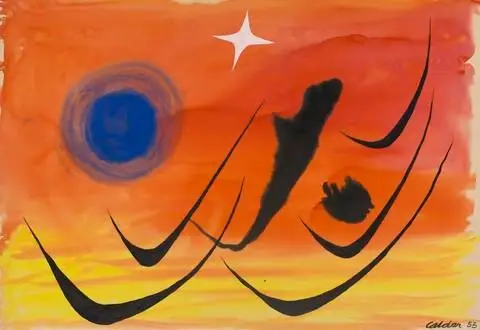 White Star, Black Boomerangs by Artist: Alexander Calder