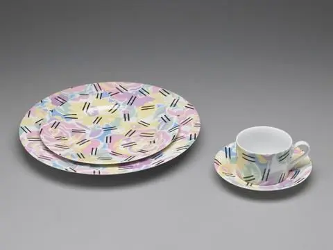 Four-Piece Place Setting, "Grandmother" Pattern by Designer: Robert Venturi