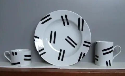 Three-Piece Place Setting, "Dashes" Pattern by Designer: Robert Venturi