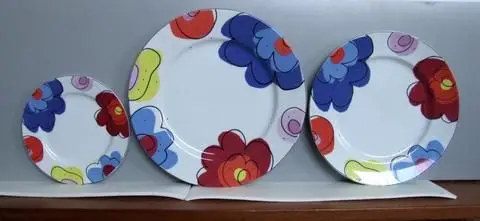 Eleven-Piece Place Setting, "Flowers" Pattern by Designer: Robert Venturi
