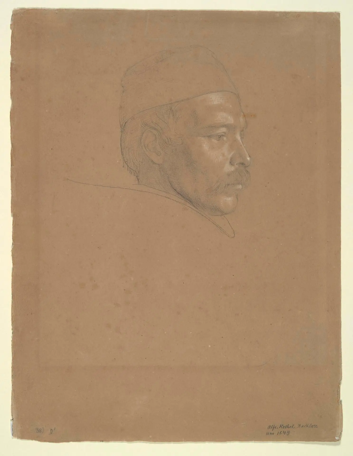 Study of a Man's Head by Artist: Alfred Rethel
