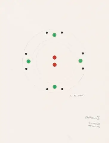 Proposal Drawing for a Salad or Dessert Plate by Designer: Ettore Sottsass